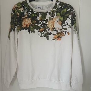 Zara Floral Print Sweatshirt